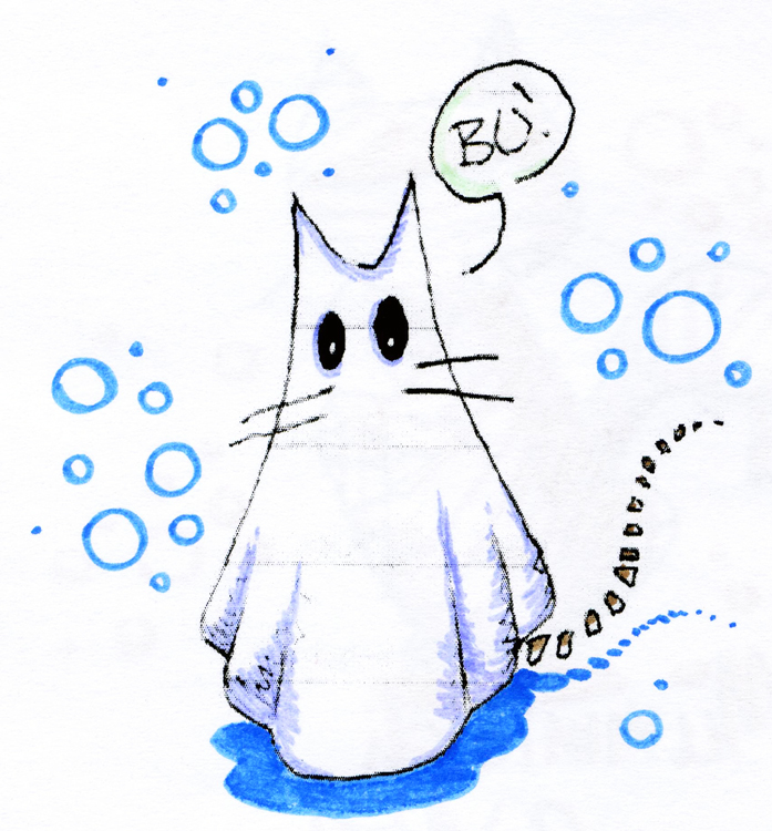 gatto fantasma illustrazione di tostoini