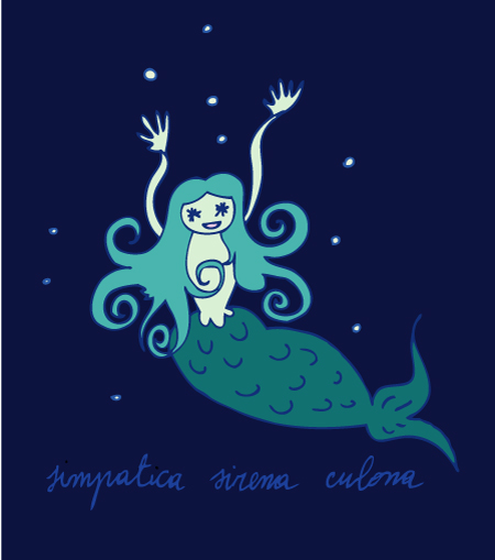 Simpatica Sirena Culona illustrazione di Tostoini