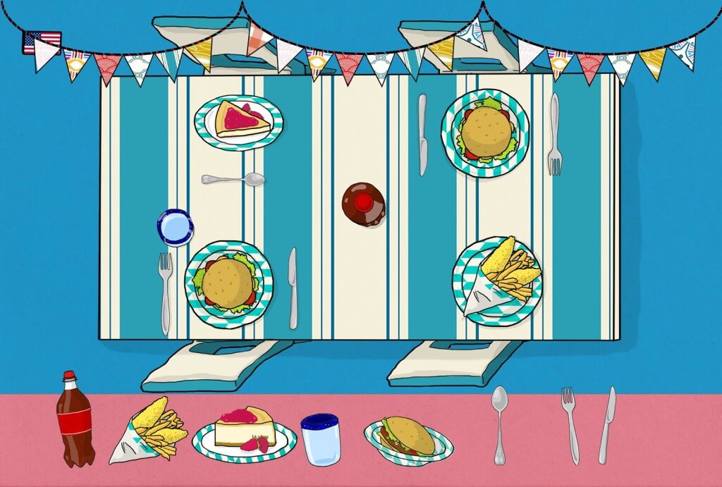 USA food illustration by Tostoini from WORLD Food educational kids app