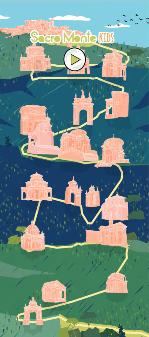 Sacro Monte Kids full map illustration by tostoini