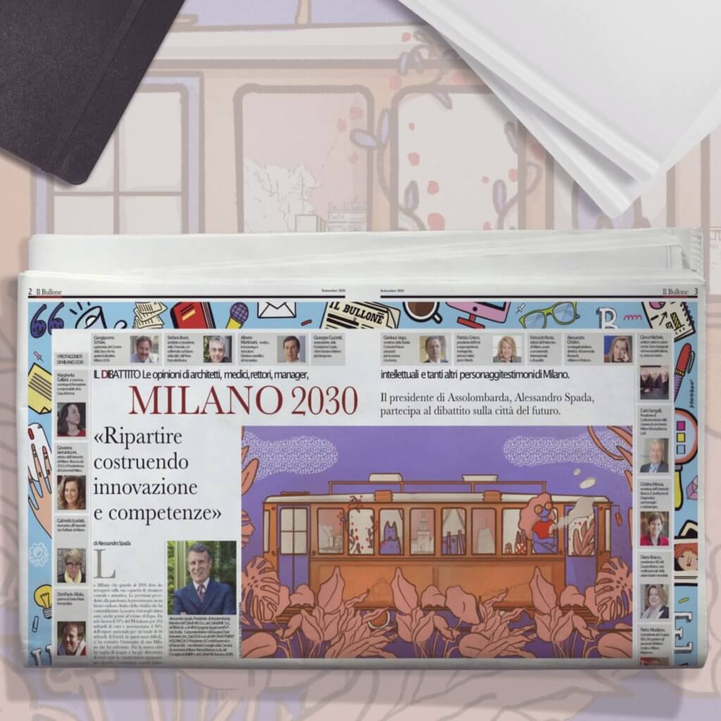 Milano 2030 illustrazione tostoini Il Bullone