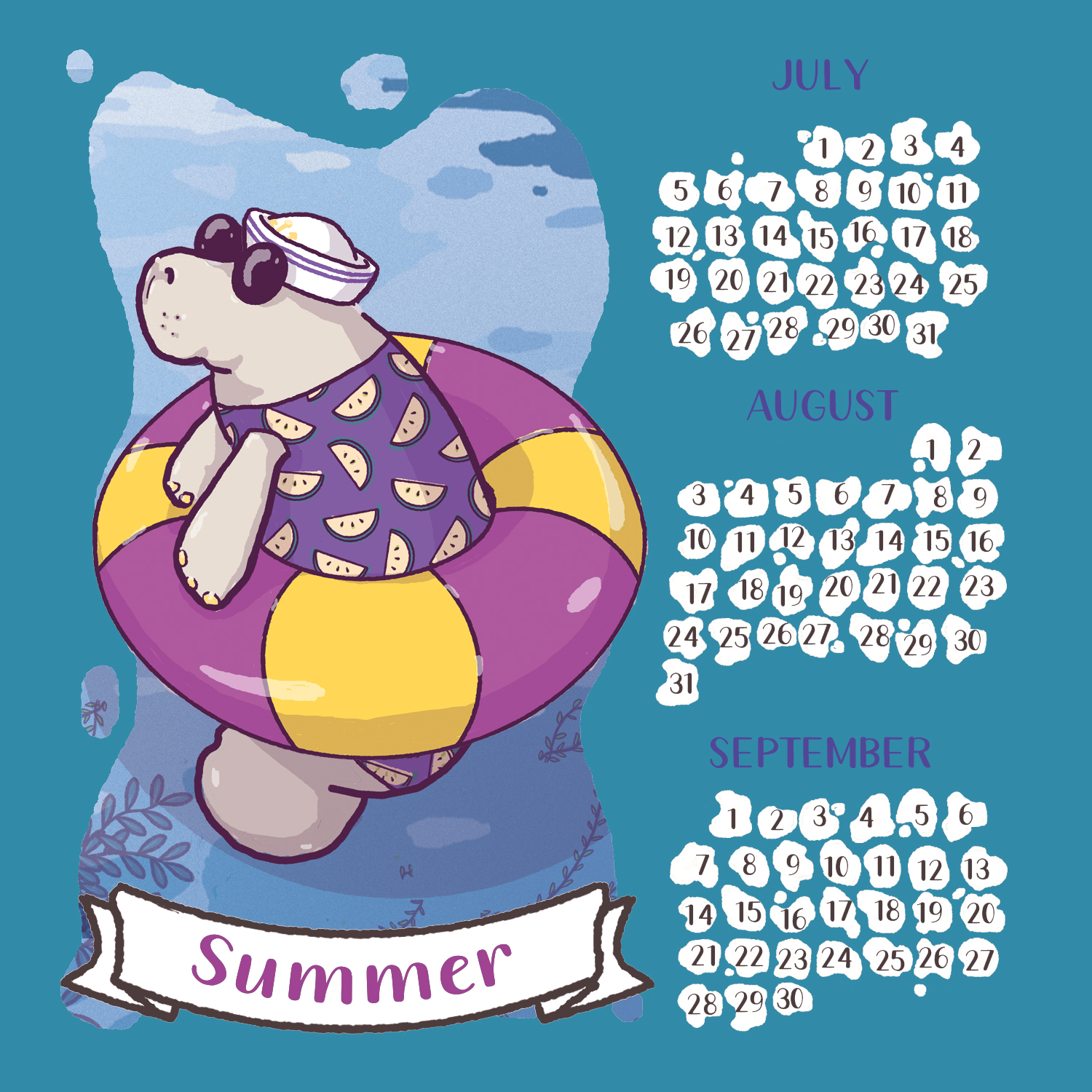 tostoini-lamentino-manatee-summer-calendar-2020